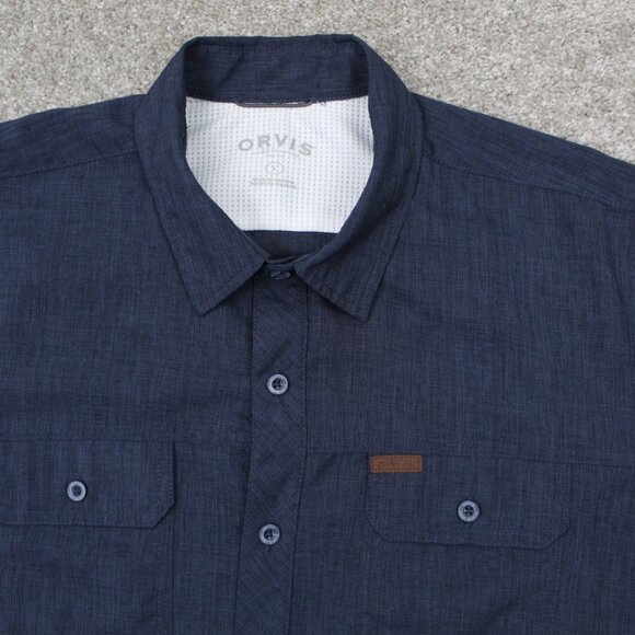 Orvis Shirt Adult Large Blue Classic Collection Quick Dry Wicking S/S Button Up - Picture 5 of 13